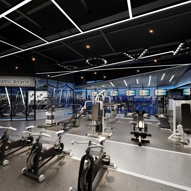 北極熊健身房空間設計，未來科技感十足的健身房
